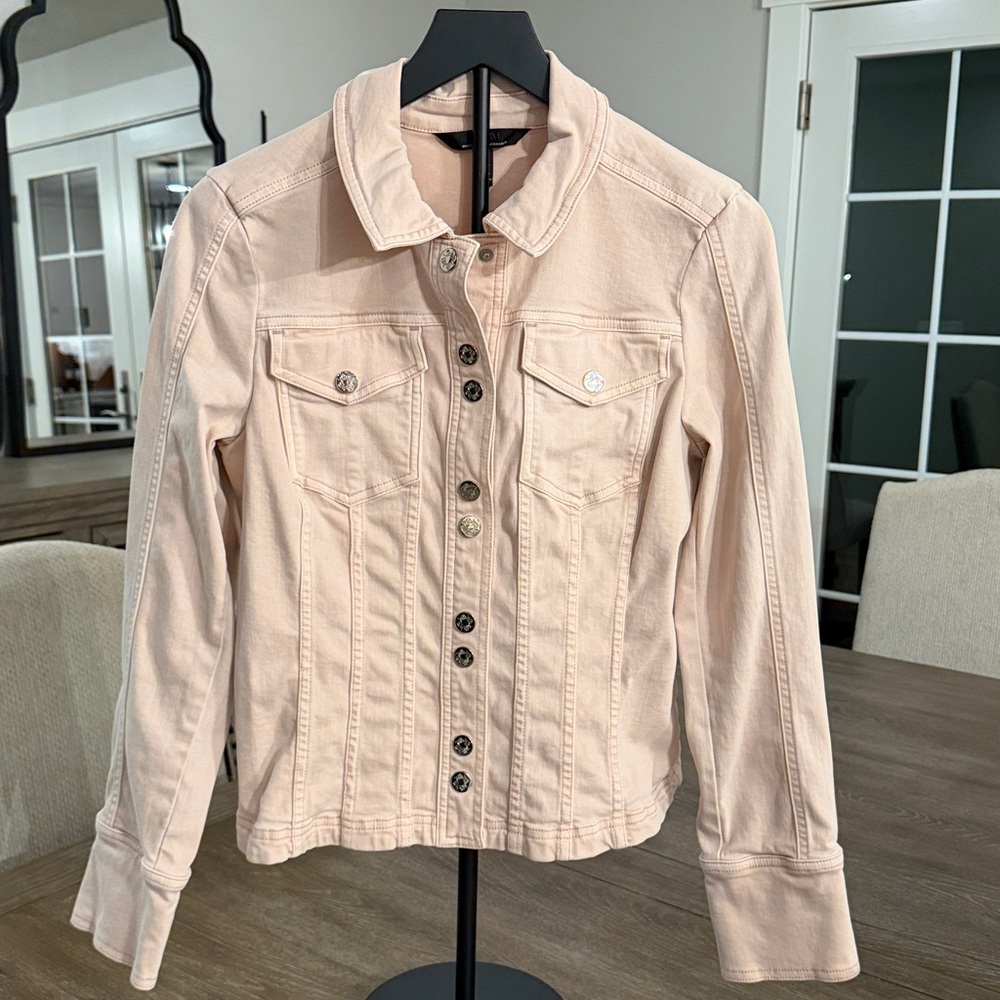 White House Black Market Light Pink Jean Jacket